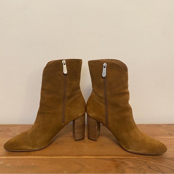 Charles By David Charles - Boulder Suede Booties with Fringe - Cognac Sz 9 - Picture 3 of 16